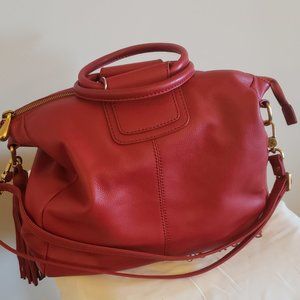 Hobo Sheila Large Sachel - Red Pebble Leather
